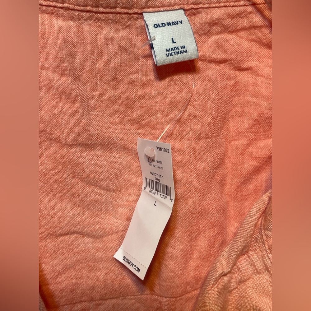 Old Navy Women’s Linen Blend Long Sleeve Blouse – Size Large – New With Tags - Picture 2 of 4